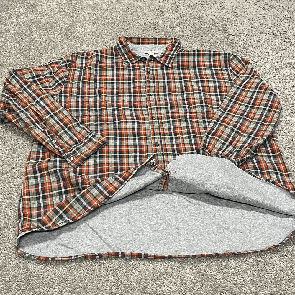 Carbon‎ 2 Cobalt Double Lined Plaid Button Up Shirt Flannel Men 2XL Black Red
